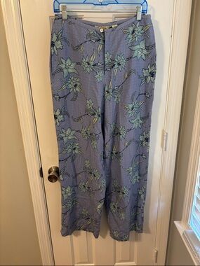 Tommy Bahama Lavender Floral Wide-Leg Trousers